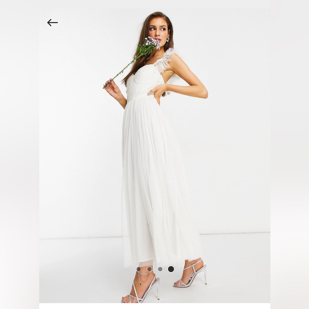 Anaya With Love tulle frill sleeve midaxi dress